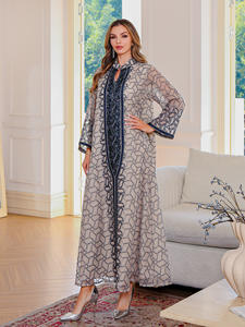 Jubah gaun malam mewah ringan bordir gaya baru 2025 jubah gaun malam mewah ringan - Product Image 4