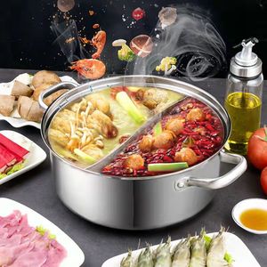 หม้อสแตนเลส 304 ขนาด 6 ลิตร แบบสองช่อง ใช้กับเตาแม่เหล็กไฟฟ้าได้ เหมาะสำหรับใช้ในบ้าน - Product Image 1