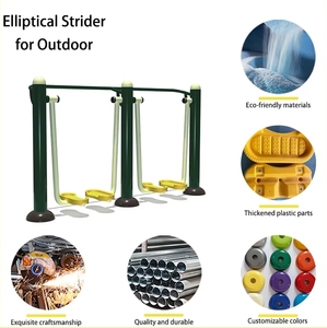 Nouveauté 2025 : Appareil de fitness extérieur robuste et antidérapant, double elliptique et torsionneur de taille, pour parcs et fitness pour enfants - Product Image 6