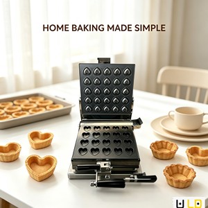 Machine à gaufrettes électrique <span class=keywords><strong>professionnelle</strong></span> pour comptoir de magasin, avec isolation phonique, 6 gaufrettes par lot, minuteur numérique et température réglable - Product Image 1