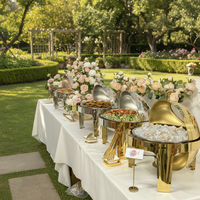 Réchaud Professionnel pour Buffet d'Hôtel, Chauffe-Plats Rond à Cloche en Acier Inoxydable, pour Buffets et Événements