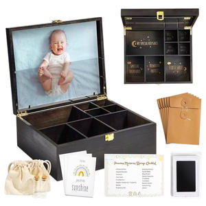Baby Keepsake <b>Box</b> <b>Wooden</b> Storage Organizer 8 Compartments <b>For</b> Newborn Memories First Tooth <b>Shoes</b> Outfit Special Treasures - Product Image 2