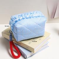Trousse de maquillage chaude et douce, sac de rangement portable à fermeture éclair de grande capacité, sac de rangement de maquillage moelleux matelassé personnalisé, vente en gros