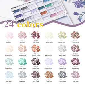 Kit de Pintura de <span class=keywords><strong>Acuarela</strong></span> Semisólida Profesional Fontainebleau, Juego de Pintura de <span class=keywords><strong>Acuarela</strong></span> de 24 Colores - Product Image 4