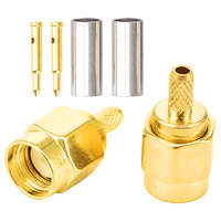 Conector SMA Macho, Adaptador de Cable Coaxial RF, Recto y en Ángulo Recto para RG174, RG316, RG58, LMR240, LMR400, Antena