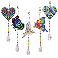 Kit de Peinture Diamant 5D Double Face DIY, Motif Portrait Fleur, Attrape-Soleil et Carillon Éolien pour Adultes, Décoration Intérieure