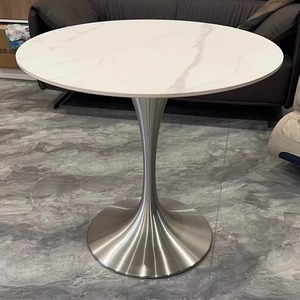 Base de table ronde Xinjunye en acier inoxydable 304, pied en forme de tulipe, support de mobilier de luxe léger pour table à manger ou table basse - Product Image 1