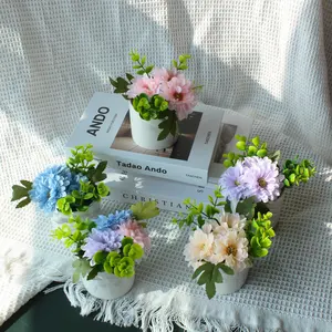 Party Wedding Hotel Business Flower Pot, Desktop Ceramic Pots Table For Hotel, Cheap Eco-friendly Artificial Flower