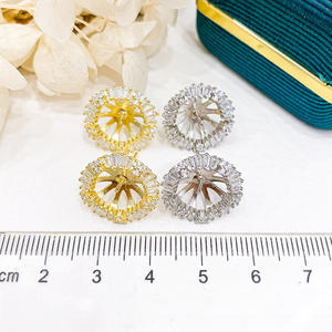 Accessoires de perles DIY en argent S925 pour boucles d'oreilles avec perles de 10-11 mm 21153 Support creux Cache-boutons Bijoux de fabrication Crochet d'oreille - Product Image 2