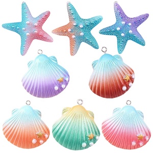 Colgantes de resina con forma de estrella de mar y concha para la fabricación de joyas, pendientes, collares, pulseras, llaveros hechos a mano, accesorios DIY - Product Image 1