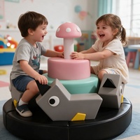 Modernes Roboter-Softplay-Karussell für Kinder – Drehendes Indoor-Karussell für Partyvermietung, Kindertagesstätten und Geburtstagsveranstaltungen