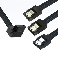 Kabel SATA 3.0 SATA3 III 6 GB/s, sudut kanan 90 derajat SSD HDD kabel SATA untuk Data & Hard Drive