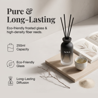 Diffuseur de parfum d'ambiance de luxe avec bâtonnets, formule exclusive à base d'huile pour une diffusion longue durée, logo personnalisé