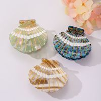 Pince à cheveux en acétate série Océan, multicolore, pour femme, 6 cm, style requin, élégante et tendance, vente en gros