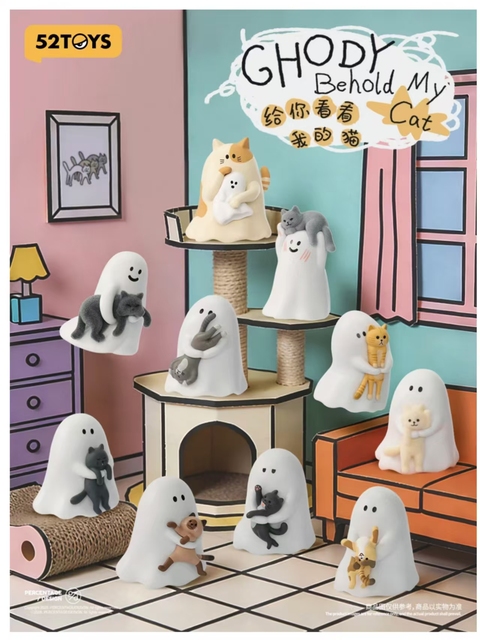 8 Box Wholesale 52TOYS Proudly Presents: Little Ghost Let Me Show You My Cat Mochi Blind Box Toys Gift Mystery Box Collectibles