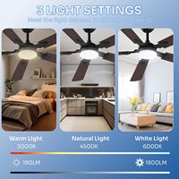Kipas Angin Plafon Modern Crazypai 52-Inci dengan Lampu, Motor DC Reversibel, 3CCT LED, Remote Control untuk Kamar Tidur, Ruang Tamu, Apartemen |   Dibuat