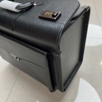 Valise pilote en cuir PU bagage à roulettes valise cabine bagage d'embarquement sac de voyage valises 4 roues valise trolley d'affaires
