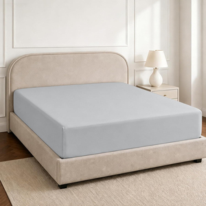 Drap-<span class=keywords><strong>housse</strong></span> de luxe Pizuna 200 x 200 cm, couleur Seafoam, 100 % coton à fibres longues, 600 fils, tissage satiné, poche profonde <span class=keywords><strong>40</strong></span> cm, uni - Product Image 5