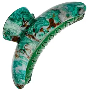 Clip di presa di acido acetico di struttura francese clip di capelli verde coreano grande estate femminile elegante clip di squalo coiffure volume dei capelli