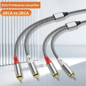 Câble audio <span class=keywords><strong>RCA</strong></span> double Câble Lotus 2RCA avec éclairage LED RGB pour ordinateur Amplificateur TV Subwoofer Connexion haut-parleur - Product Image 5