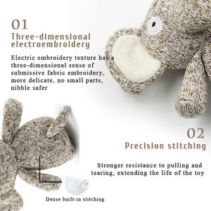 Stok hayvan tasarımcı dolması peluş toptan köpek oyuncaklar örgü sevimli fil tavşan çiğnemek Pet Squeak oyuncaklar - Product Image 2