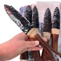 Couteau de sorcier en obsidienne noire naturelle en gros, pierre brute, sculpté à la main, épée précieuse, artisanat en cristal pour la décoration de la maison