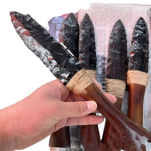 Bán Buôn Tự Nhiên Màu Đen Obsidian Phù Thủy Của Dao Nguyên Đá Tay <span class=keywords><strong>Chiseled</strong></span> Treasured Swordt Pha Lê Thủ Công Cho Trang Trí Nội Thất - Product Image 2