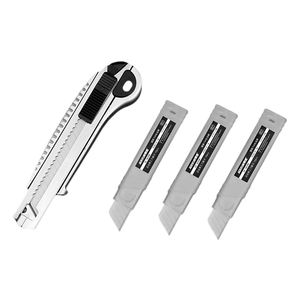 Couteau utilitaire à verrouillage automatique personnalisable OEM de 18mm, lame en acier inoxydable, poignée coussinée en aluminium moulé sous pression pour les projets de bricolage - Product Image 2