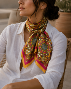 Daily Wear Reversible Pattern Women <b>Silk</b> <b>Scarf</b> Adult European American Digital Print <b>Square</b> Fashion Breathable All Seasons - Product Image 3
