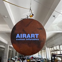 Planète gonflable de 1 m pour exposition muséale aérospatiale - Planètes suspendues gonflables LED personnalisées de grande taille - Planètes du système solaire gonflables