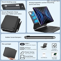 Keyboard Magic untuk iPad Air 11 Pro 11, untuk Air 10.9 inci, Permukaan Bercahaya dengan Tombol Sentuh Multi-Touch, Grosir OEM/ODM/Private Label