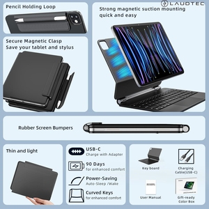 คีย์บอร์ด Magic Keyboard สำหรับ iPad Air 11 <span class=keywords><strong>Pro</strong></span> 11 นิ้ว และ Air 10.9 นิ้ว พร้อมไฟแบ็คไลท์แบบสปริง แทร็คแพดแบบมัลติทัช ขายส่ง OEM/ODM/รับผลิตแบรนด์ส่วนตัว - Product Image 4