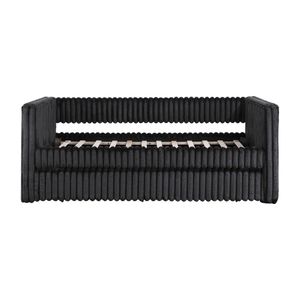 1pc Reclining Daybed with Trundle Black Velvet Upholstery Modern Luxury Living Room Furniture Durable Comfortable - Product Image 5