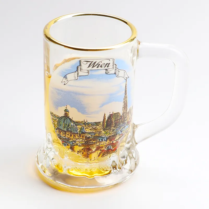 Wholesale Personalized Custom Printing Logo Souvenir Mini Glass Beer Mug Shot Glass