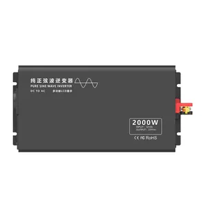 2000W 12V/24V/48V DC à AC 110V/220V/230V Onduleur solaire à onde sinusoïdale pure