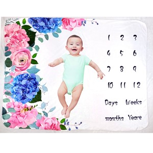 Xinlida High Quality Print Sublimation Newborn Soft Photo Props <strong>Memory</strong> Monthly Milestone Baby <strong>Blanket</strong> - Product Image 1