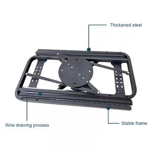 Meccanismo Scorrevole in Legno con Base in Acciaio al Carbonio, Tavolo da Pranzo Multifunzionale Estensibile e Retrattile, Nero - Product Image 2
