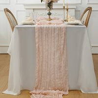 Vente en gros Chemin de table 90x300cm en gaze de coton blanche fait à la main pour décoration de banquet pour fête de mariage