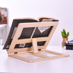 Tongwen Wooden Reading Rack 3.5X24 Natural Wood Color Tablet Stand Recipe Holder Book Support For Desk Use - Product Image 3