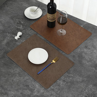 Tapis de table de haut niveau de Style nordique sous-verre transfrontalier en bambou de luxe léger avec ensemble de chaleur en cuir de vachette