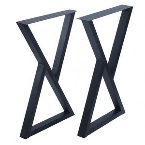 High Quality Modern Set of 2 X-Shape Cast Iron Dining <b>Table</b> <b>Legs</b> for Outdoor Use - Product Image 5