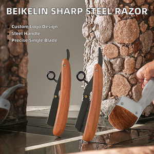 มีดโกนหนวดแบบใบมีดเดี่ยว ด้ามจับสแตนเลส สำหรับโกนใต้วงแขน ใช้โลโก้แบรนด์ได้ ใบมีดคมสำหรับผู้ชาย - Product Image 2