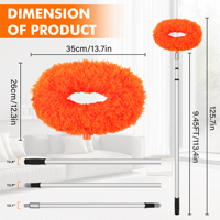 Brosse à poussière rotative en microfibre pour nettoyage des coins, dépoussiérage, nettoyeur de ventilateur de plafond en chenille