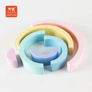 Gioco educativo bambino Montessori torre giocattolo in legno Rainbow Stacker in legno blocchi di costruzione per i bambini