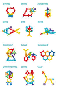 Đa chức năng DIY mận hoa hình bông tuyết trò chơi lồng vào nhau khối xây dựng giáo dục Xây dựng đồ chơi mô hình nhựa - Product Image 6