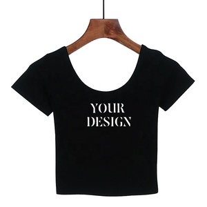 T-shirts en coton pour femmes de haute qualité Logo personnalisable <span class=keywords><strong>Crop</strong></span> <span class=keywords><strong>Top</strong></span> en T-shirt court en gros imprimé de style vintage - Product Image 2