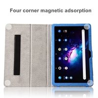 Casing Tablet Kulit Bertekstur Bunga untuk TCL Tab Pro 5G, Penutup Pad dengan Penyangga