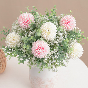 M-1140 Kunstmatige Multi-Kleuren Levensechte Bewaarde Bloemen Real Touch Kunstmatige 12-Vork Asters Bloemstuk Notitieboek