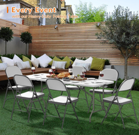 Table pliante rectangulaire blanche de 6 pieds de moule de soufflage en gros de vente chaude pour des événements de partie d'intérieur et extérieurs