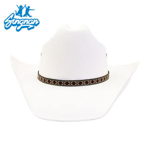 도매 멕시코 롤업 와이드 브림 망 하드 모자 맞춤형 웨스턴 패치 밀짚 카우보이 모자 유니섹스 파티 장식 페도라 모자 - Product Image 6